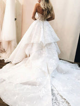 Ivory Tulle Ball Gown Strapless Sweetheart Wedding Dresses With Flowers